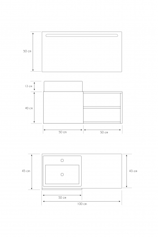 <p>
	Pack compuesto por mueble de baño realizado en material laminado, formado por una puerta blanco mate y un espacio decorativo. Bisagras con cierre softclosing testadas a 80.000 ciclos regulables en los tres ejes. Colgadores a pared capaces de soportar hasta 30 Kg por colgador. Cantos realizados en PVC de 1mm. Incluye lavabo sobreencimera y espejo con iluminación LED. Fabricado en España</p>
