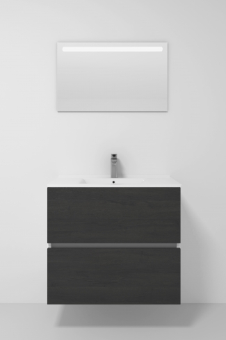 <p>
	Pack formado por mueble de baño realizado en tablero laminado 19mm acabado madera, con dos cajones totalmente extraíble con cierre softclosing. Lavabo cerámico y espejo con iluminación LED incluidos. Made in Europe.</p>
