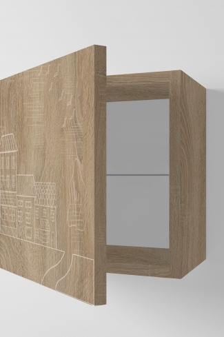 <p>
	Complemento de baño de 36x35 cm realizado en material estratificado con puerta decorada mediante técnica láser y cierre softclosing. Incluye un estante regulable en altura, de cristal templado, en el interior. Bisagras con cierre softclosing testadas a 80.000 ciclos regulables en los tres ejes. Colgadores a pared capaces de soportar hasta 30 Kg por colgador. Cantos realizados en PVC de 1mm. Fabricado en España.</p>
