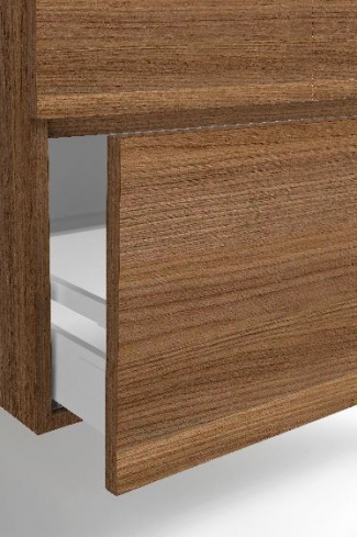<p>
	Conjunto de mueble de baño realizado en material laminado color blanco de 19mm formado por dos cajones con sistema amortiguado suave . Lavabo en cristal templado de color negro y espejo con iluminación integrada incluidos.Grifo no incluido. Fabricado en España. </p>

