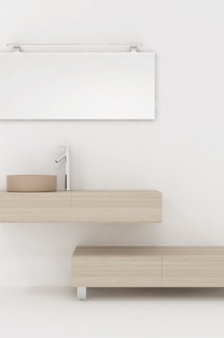 <p>
	Pack compuesto por dos muebles de baño realizados en tablero de partículas laminado de 19mm. Un mueble suspendido con un cajón con cierre suave y otro módulo con patas y dos cajones con cierre suave. Colgadores a pared capaces de soportar hasta 30 Kg por colgador. Cantos realizados en PVC de 1 mm. Lavabo sobreencimera a juego, espejo liso con foco iluminación LED de 100 cm de 9,6 W con 600 lumenes y temperatura de color de 6000 K LED incluidos. Fabricado en España. Grifo no incluido. </p>
