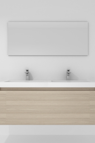 <p>
	Pack formado por mueble de baño realizado en tablero laminado con un cajón totalmente extraíble y cierre softclosing. Lavabo de resina y espejo con iluminación LED incluidos. Made in Europe.</p>
