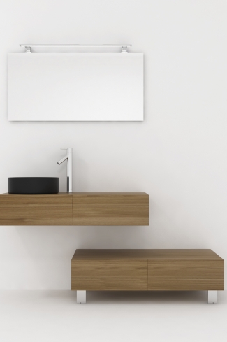 <p>
	Pack compuesto por dos muebles de baño realizados en tablero de partículas laminado de 19mm. Un mueble suspendido con un cajón con cierre suave y otro módulo con patas y dos cajones con cierre suave. Colgadores a pared capaces de soportar hasta 30 Kg por colgador. Cantos realizados en PVC de 1 mm. Lavabo sobreencimera a juego, espejo liso con foco iluminación LED de 100 cm de 9,6 W con 600 lumenes y temperatura de color de 6000 K LED incluidos. Fabricado en España. Grifo no incluido. </p>
