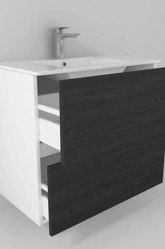 <p>
	Pack formado por mueble de baño realizado en tablero laminado 19mm acabado madera, con dos cajones totalmente extraíble con cierre softclosing. Lavabo cerámico y espejo con iluminación LED incluidos. Made in Europe.</p>
