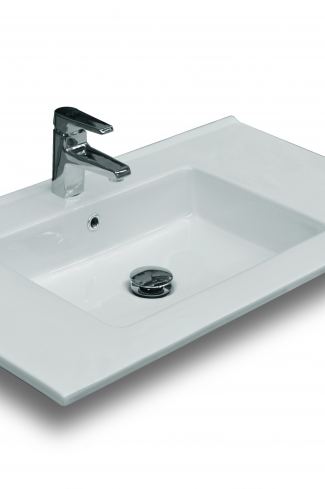 <p>
	Lavabo  encimera cerámico de color blanco con un seno de dimensiones 80x46. </p>
