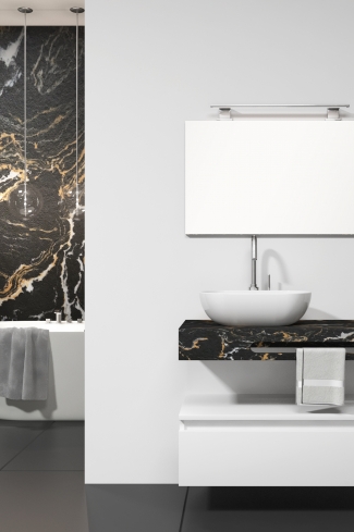 <p>
	Pack compuesto por mueble de baño fabricado en tablero de partículas laminado de 19mm acabado mate con un cajón de gran capacidad, cierre suave y extracción total. Lavabo suspendido de mármol compacto con escuadras de acero inoxidable. Espejo liso y foco iluminación LED 6000K, 9,6W, 600lm. Fabricado en España. Grifo no incluido. </p>
