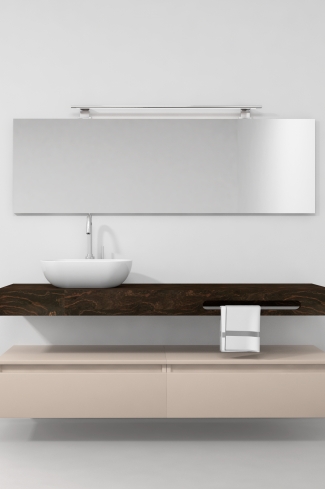 <p>
	Pack compuesto por mueble de baño fabricado en tablero de partículas laminado de 19mm acabado mate con dos cajones de gran capacidad, cierre suave y extracción total. Lavabo suspendido de mármol compacto con escuadras de acero inoxidable. Espejo liso y foco iluminación LED 6000K, 9,6W, 600lm. Fabricado en España. Grifo no incluido. </p>
