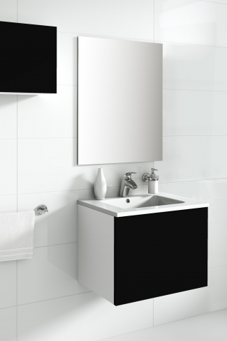 <p>
	Mueble de baño de 60 cm, realizado en material laminado de 19 mm y una puerta de material estratificado alto brillo de gran capacidad y cierre soft-closing. Lavabo y complementos no incluidos. </p>
