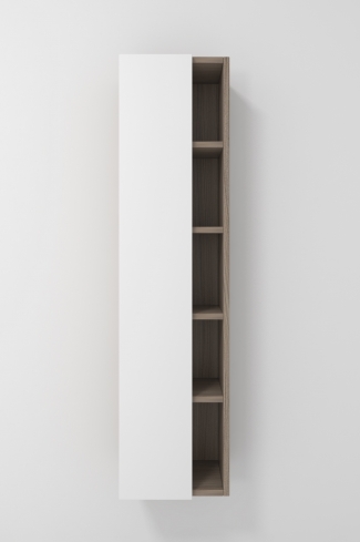 <p>
	Complemento de baño de 35x140 realizado en tablero laminado de 19 mm con una puerta cierre amortiguado suave y estantes vistos. Bisagras con cierre softclosing testadas a 80.000 ciclos regulables en los tres ejes. Colgadores a pared capaces de soportar hasta 30 Kg por colgador. Cantos realizados en PVC de 1 mm. Fabricado en España.Made in Spain</p>
