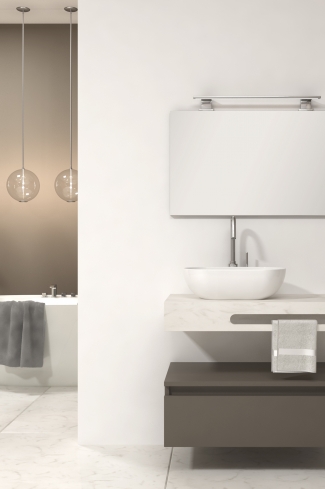 <p>
	Pack compuesto por mueble de baño fabricado en tablero de partículas laminado de 19mm acabado mate con un cajón de gran capacidad, cierre suave y extracción total. Lavabo suspendido de mármol compacto con escuadras de acero inoxidable. Espejo liso y foco iluminación LED 6000K, 9,6W, 600lm. Fabricado en España. Grifo no incluido. </p>
