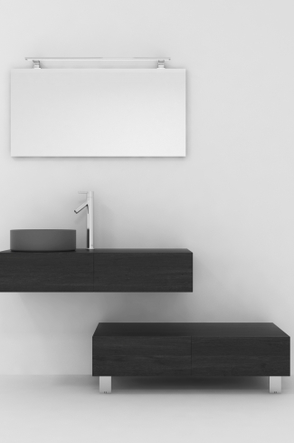 <p>
	Pack compuesto por dos muebles de baño realizados en tablero de partículas laminado de 19mm. Un mueble suspendido con un cajón con cierre suave y otro módulo con patas y dos cajones con cierre suave. Colgadores a pared capaces de soportar hasta 30 Kg por colgador. Cantos realizados en PVC de 1 mm. Lavabo sobreencimera a juego, espejo liso con foco iluminación LED de 100 cm de 9,6 W con 600 lumenes y temperatura de color de 6000 K LED incluidos. Fabricado en España. Grifo no incluido. </p>
