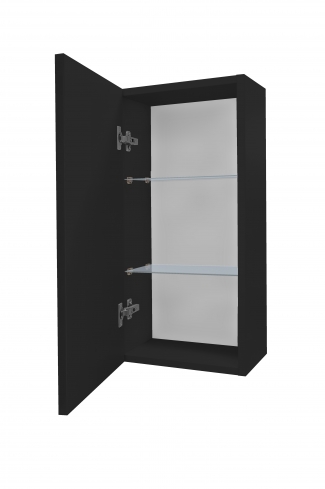 <p>
	Complemento de baño de 36x70 cm realizado en material estratificado con puerta decorada mediante técnica láser y cierre softclosing. Incluye dos estantes regulables en altura, de cristal templado, en el interior. Bisagras con cierre softclosing testadas a 80.000 ciclos regulables en los tres ejes. Colgadores a pared capaces de soportar hasta 30 Kg por colgador. Cantos realizados en PVC de 1mm. Fabricado en España.</p>
