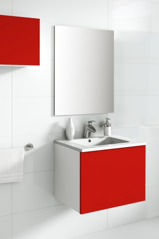 <p>
	Mueble de baño de 60 cm, realizado en material laminado de 19 mm y una puerta de material estratificado alto brillo de gran capacidad y cierre soft-closing. Lavabo y complementos no incluidos. </p>
