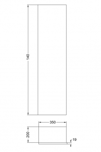 <p>
	Complemento de baño de 35x140 realizado en tablero laminado de 19 mm con una puerta cierre amortiguado suave. Incluye estantes en interior. Bisagras con cierre softclosing testadas a 80.000 ciclos regulables en los tres ejes. Colgadores a pared capaces de soportar hasta 30 Kg por colgador. Cantos realizados en PVC de 1 mm. Fabricado en España.Made in Spain.</p>
