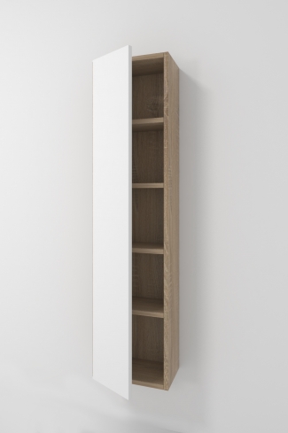 <p>
	Complemento de baño de 35x140 realizado en tablero laminado de 19 mm con una puerta cierre amortiguado suave y estantes vistos. Bisagras con cierre softclosing testadas a 80.000 ciclos regulables en los tres ejes. Colgadores a pared capaces de soportar hasta 30 Kg por colgador. Cantos realizados en PVC de 1 mm. Fabricado en España.Made in Spain</p>
