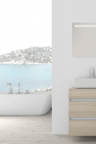 <p>
	Pack formado por mueble de baño de 120 cm realizado en material laminado madera. Está formado por dos módulos, uno fijo y otro con dos cajones de gran capacidad, totalmente extraibles y de cierre soft-closing. Incluye lavabo cerámico sobre encimera y espejo con iluminación LED de 120x50 cm. No incluye grifería. Made in Spain</p>
