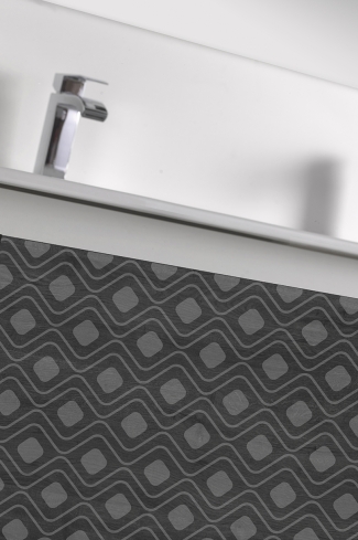 <p>
	Pack formado por mueble de 120 cm realizado en material laminado con frontal decorado mediante técnica láser. Cajón totalmente extraible y cierre soft-closing. Incluye lavabo cerámico de color blanco con dos senos, espejo y foco iluminación LED de 100cm. Fabricado en España.</p>

