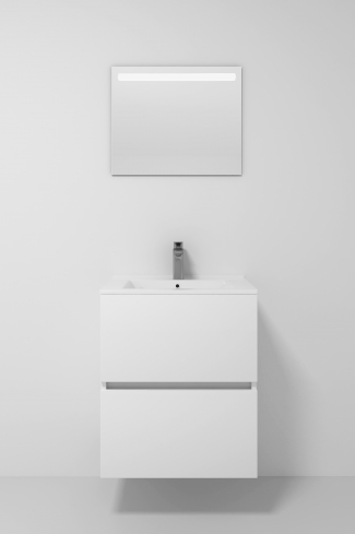 <p>
	Pack formado por mueble de baño realizado en tablero laminado 19mm acabado madera, con dos cajones totalmente extraíble con cierre softclosing. Lavabo cerámico y espejo con iluminación LED incluidos. Made in Europe.</p>
