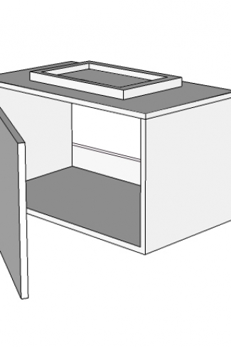 <p>
	Mueble de baño de 60 cm, realizado en material laminado de 19 mm y una puerta de material estratificado alto brillo de gran capacidad y cierre soft-closing. Lavabo y complementos no incluidos. </p>
