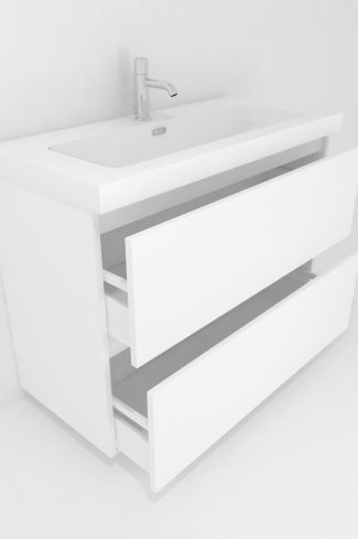<p>
	Pack formado por mueble de baño realizado en tablero laminado con dos cajones totalmente extraíbles y cierre softclosing. Lavabo de resina y espejo con iluminación LED incluidos. Made in Europe.</p>
