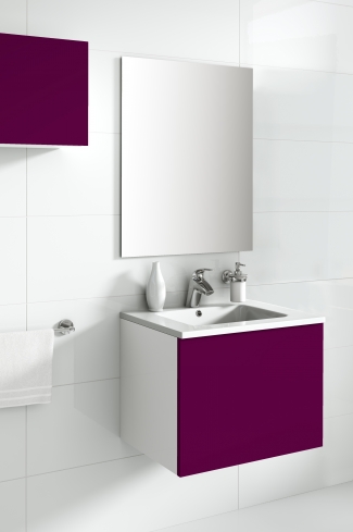 <p>
	Mueble de baño de 60 cm, realizado en material laminado de 19 mm y una puerta de material estratificado alto brillo de gran capacidad y cierre soft-closing. Lavabo y complementos no incluidos. </p>
