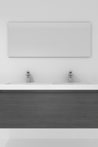 <p>
	Pack formado por mueble de baño realizado en tablero laminado con un cajón totalmente extraíble y cierre softclosing. Lavabo de resina y espejo con iluminación LED incluidos. Made in Europe.</p>

