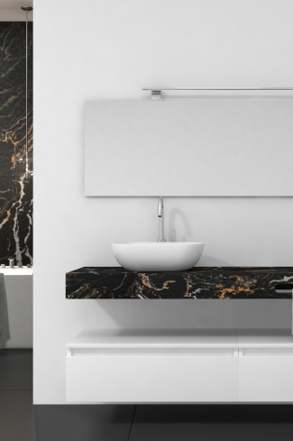 <p>
	Pack compuesto por mueble de baño fabricado en tablero de partículas laminado de 19mm acabado mate con dos cajones de gran capacidad, cierre suave y extracción total. Lavabo suspendido de mármol compacto con escuadras de acero inoxidable. Espejo liso y foco iluminación LED 6000K, 9,6W, 600lm. Fabricado en España. Grifo no incluido. </p>
