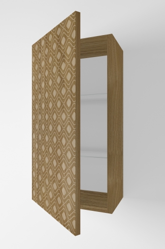 <p>
	Complemento de baño de 36x70 cm realizado en material laminado con puerta decorada mediante técnica láser y cierre softclosing. Incluye dos estantes regulables en altura, de cristal templado, en el interior. Bisagras con cierre softclosing testadas a 80.000 ciclos regulables en los tres ejes. Colgadores a pared capaces de soportar hasta 30 Kg por colgador. Cantos realizados en PVC de 1mm. Fabricado en España.</p>
