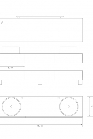 <p>
	Pack compuesto por dos muebles de baño realizados en tablero de partículas laminado de 19mm. Un mueble suspendido con un cajón con cierre suave y otro módulo con patas y tres cajones con cierre suave. Colgadores a pared capaces de soportar hasta 30 Kg por colgador. Cantos realizados en PVC de 1 mm. Dos lavabos sobreencimera a juego, espejo liso con foco iluminación LED de 100 cm de 9,6 W con 600 lumenes y temperatura de color de 6000 K LED incluidos. Fabricado en España. Grifo no incluido. </p>
