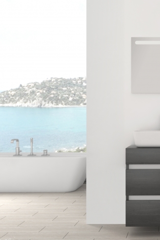 <p>
	Pack formado por mueble de baño de 100 cm realizado en material laminado madera. Está formado por dos módulos, uno fijo y otro con dos cajones de gran capacidad, totalmente extraibles y de cierre soft-closing. Incluye lavabo cerámico sobre encimera y espejo con iluminación LED de 100x50 cm. No incluye grifería. Made in Spain</p>
