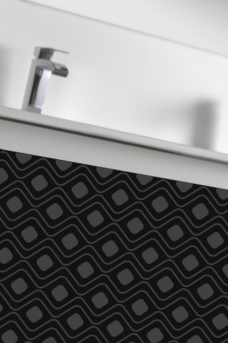<p>
	Pack formado por mueble de 120 cm realizado en material estratificado alto brillo con frontal decorado mediante técnica láser. Cajón totalmente extraible y cierre soft-closing. Incluye lavabo cerámico de color blanco con dos senos, espejo y foco iluminación LED de 100cm. Fabricado en España.</p>
