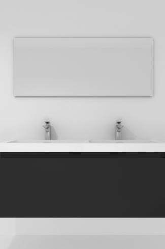 <p>
	Pack formado por mueble de baño realizado en tablero laminado con un cajón totalmente extraíble y cierre softclosing. Lavabo de resina y espejo con iluminación LED incluidos. Made in Europe.</p>
