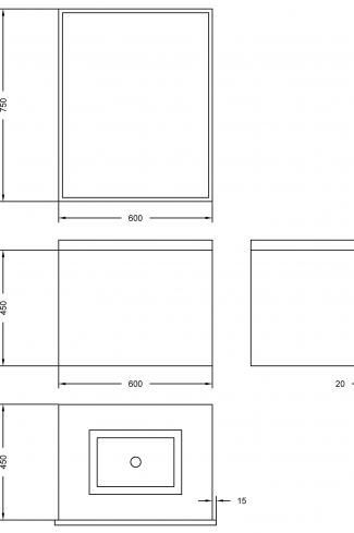 <p>
	Mueble de baño de 60 cm, realizado en material laminado de 19 mm y una puerta de material estratificado alto brillo de gran capacidad y cierre soft-closing. Lavabo y complementos no incluidos. </p>
