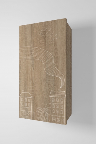 <p>
	Complemento de baño de 36x70 cm realizado en material estratificado con puerta decorada mediante técnica láser y cierre softclosing. Incluye dos estantes regulables en altura, de cristal templado, en el interior. Bisagras con cierre softclosing testadas a 80.000 ciclos regulables en los tres ejes. Colgadores a pared capaces de soportar hasta 30 Kg por colgador. Cantos realizados en PVC de 1mm. Fabricado en España.</p>
