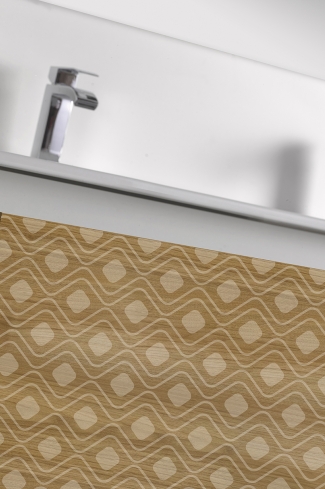 <p>
	Pack formado por mueble de 120 cm realizado en material laminado con frontal decorado mediante técnica láser. Cajón totalmente extraible y cierre soft-closing. Incluye lavabo cerámico de color blanco con dos senos, espejo y foco iluminación LED de 100cm. Fabricado en España.</p>
