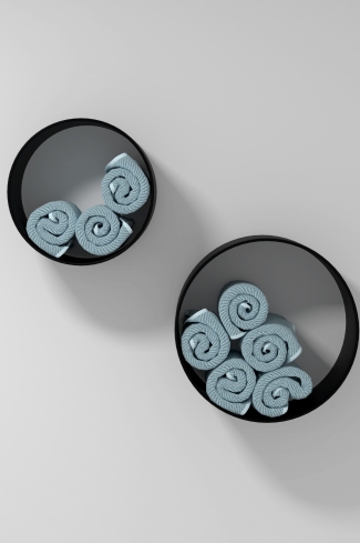 <p>
	Toallero circular diametro negro 25cm</p>
