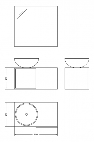 <p>
	Mueble de baño de 80 cm realizado en material laminado color madera de 19 mm con microrelieve que le da más naturalidad y tratamiento antibacteriano formado por una puerta y un espacio decorativo. Puerta con sistema de cierre softclosing. Lavabo cerámico de color blanco incluido. Grifo no incluido.</p>

