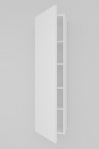 <p>
	Complemento de baño de 35x140 realizado en tablero laminado de 19 mm con una puerta cierre amortiguado suave. Incluye estantes en interior. Bisagras con cierre softclosing testadas a 80.000 ciclos regulables en los tres ejes. Colgadores a pared capaces de soportar hasta 30 Kg por colgador. Cantos realizados en PVC de 1 mm. Fabricado en España.Made in Spain.</p>
