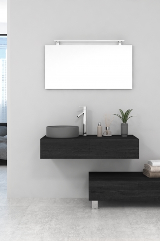 <p>
	Pack compuesto por dos muebles de baño realizados en tablero de partículas laminado de 19mm. Un mueble suspendido con un cajón con cierre suave y otro módulo con patas y dos cajones con cierre suave. Colgadores a pared capaces de soportar hasta 30 Kg por colgador. Cantos realizados en PVC de 1 mm. Lavabo sobreencimera a juego, espejo liso con foco iluminación LED de 100 cm de 9,6 W con 600 lumenes y temperatura de color de 6000 K LED incluidos. Fabricado en España. Grifo no incluido. </p>
