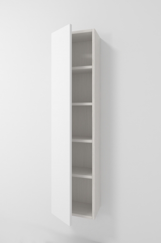 <p>
	Complemento de baño de 35x140 realizado en tablero laminado de 19 mm con una puerta cierre amortiguado suave y estantes vistos. Bisagras con cierre softclosing testadas a 80.000 ciclos regulables en los tres ejes. Colgadores a pared capaces de soportar hasta 30 Kg por colgador. Cantos realizados en PVC de 1 mm. Fabricado en España.Made in Spain</p>

