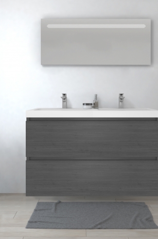 <p>
	Pack formado por mueble de baño realizado en tablero laminado con dos cajones totalmente extraíbles y cierre softclosing. Lavabo de resina y espejo con iluminación LED incluidos. Made in Europe.</p>
