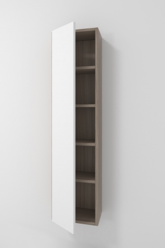 <p>
	Complemento de baño de 35x140 realizado en tablero laminado de 19 mm con una puerta cierre amortiguado suave y estantes vistos. Bisagras con cierre softclosing testadas a 80.000 ciclos regulables en los tres ejes. Colgadores a pared capaces de soportar hasta 30 Kg por colgador. Cantos realizados en PVC de 1 mm. Fabricado en España.Made in Spain</p>
