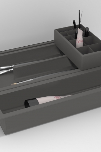 <p>
	Set organizador para cajones compuesto por una bandeja equipada con un soporte para cométicos y una bandeja multifunción.</p>
