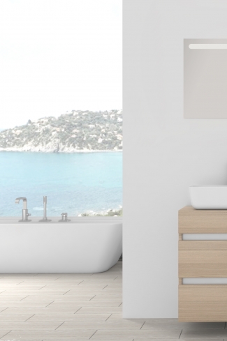 <p>
	Pack formado por mueble de baño de 100 cm realizado en material laminado madera. Está formado por dos módulos, uno fijo y otro con dos cajones de gran capacidad, totalmente extraibles y de cierre soft-closing. Incluye lavabo cerámico sobre encimera y espejo con iluminación LED de 100x50 cm. No incluye grifería. Made in Spain</p>
