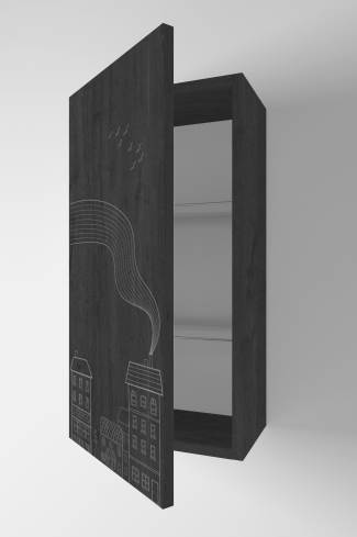<p>
	Complemento de baño de 36x70 cm realizado en material estratificado con puerta decorada mediante técnica láser y cierre softclosing. Incluye dos estantes regulables en altura, de cristal templado, en el interior. Bisagras con cierre softclosing testadas a 80.000 ciclos regulables en los tres ejes. Colgadores a pared capaces de soportar hasta 30 Kg por colgador. Cantos realizados en PVC de 1mm. Fabricado en España.</p>
