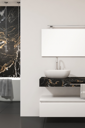 <p>
	Pack compuesto por mueble de baño fabricado en tablero de partículas laminado de 19mm acabado mate con un cajón de gran capacidad, cierre suave y extracción total. Lavabo suspendido de mármol compacto con escuadras de acero inoxidable. Espejo liso y foco iluminación LED 6000K, 9,6W, 600lm. Fabricado en España. Grifo no incluido. </p>
