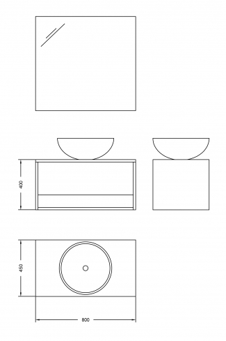 <p>
	Mueble de baño realizado en mateial laminado de 19 mm formado por un derorativo de gran capacidad. Lavabo cerámico incluido.</p>
