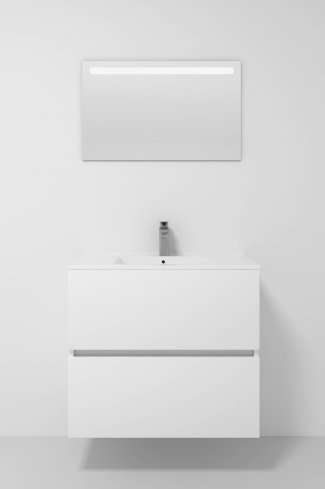 <p>
	Pack formado por mueble de baño realizado en tablero laminado 19mm acabado madera, con dos cajones totalmente extraíble con cierre softclosing. Lavabo cerámico y espejo con iluminación LED incluidos. Made in Europe.</p>
