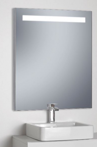 <p>
	Espejo de baño con iluminación flúor 1 T5 de  13 W IP23 + marco de aluminio PVC Aluminizado.Colocación tanto horizontal como vertical.</p>
