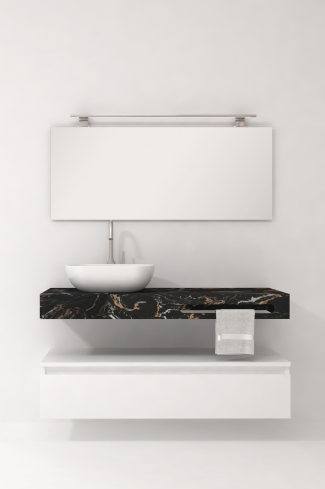<p>
	Pack compuesto por mueble de baño fabricado en tablero de partículas laminado de 19mm acabado mate con dos cajones de gran capacidad, cierre suave y extracción total. Lavabo suspendido de mármol compacto con escuadras de acero inoxidable. Espejo liso y foco iluminación LED 6000K, 9,6W, 600lm. Fabricado en España. Grifo no incluido. </p>
